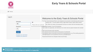 
                            2. Early Years & Schools Portal - Log In