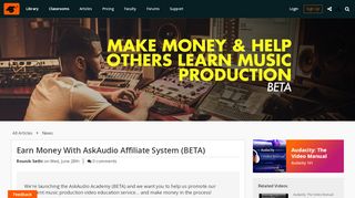 
                            9. Earn Money With AskAudio Affiliate System (BETA) : …