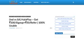 
                            8. (Earn Real) HalaPlay - Get ₹100/Signup+₹50/Refer | …