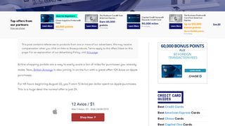 
                            9. Earn up to 12X Avios on Apple Purchases - The Points Guy