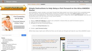
                            3. Easiest Way to Forward Ports on the Ativa AWGR54 Router