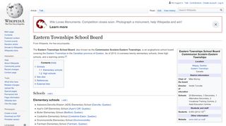 
                            2. Eastern Townships School Board - Wikipedia