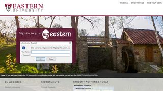 
                            1. Eastern University - Home | myEastern