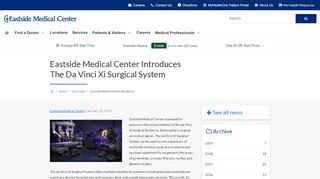 
                            7. Eastside Medical Center Introduces The Da Vinci Xi Surgical System ...