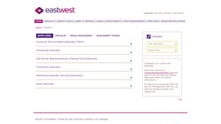 
                            6. EastWest Bank | Careers - [EastWestBanker.com]