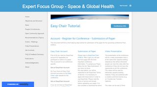 
                            7. Easy Chair Tutorial - Expert Focus Group - Space & Global Health