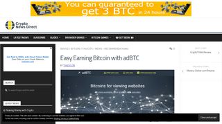 
                            6. Easy Earning Bitcoin with adBTC - Crypto News Direct