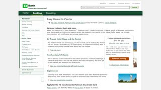 
                            10. Easy Rewards Center - TD Bank, N.A.