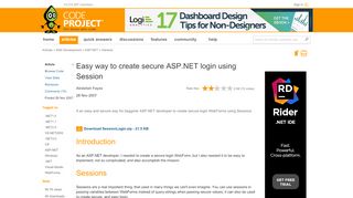 
                            7. Easy way to create secure ASP.NET login using Session ...