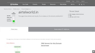 
                            5. easyaccess.airtelworld.in - Domain - McAfee Labs Threat Center