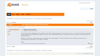 
                            5. EasyPass login problems - forum.avast.com