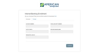 
                            9. eBanking Enrollment - American Savings Bank