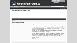 
                            9. eBay Kreditkartenbanking - Kreditkarten Forum für VISA, …