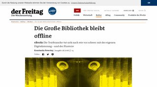 
                            7. eBooks Die Große Bibliothek bleibt offline — der Freitag