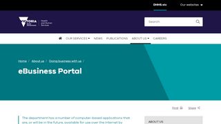 
                            8. eBusiness Portal | Department of Health and Human Services Victoria