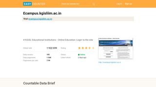 
                            5. Ecampus.kgisliim.ac.in: # KGiSL Educational Institutions ...