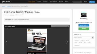 
                            9. ECB Portal Training Manual FINAL Pages 1 - 22 - Text Version ...