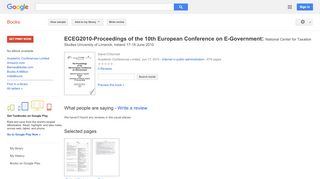 
                            4. ECEG2010-Proceedings of the 10th European Conference on ...