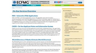 
                            10. ECFMG On-line Services