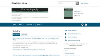 
                            8. Echocardiography - Wiley Online Library