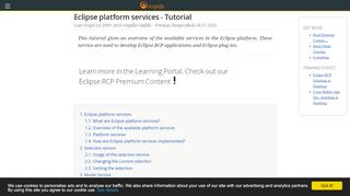 
                            5. Eclipse platform services - Tutorial - Vogella