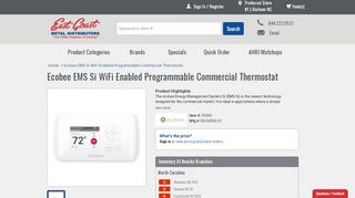 
                            9. Ecobee EMS Si WiFi Enabled Programmable Commercial Thermostat
