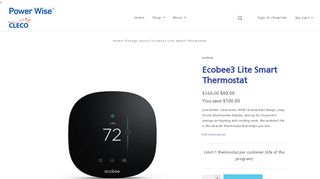 
                            8. Ecobee3 Smart Thermostat - Cleco Marketplace