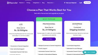 
                            2. Ecommerce Shipping Plans & Pricing - Shiprocket - Courier ...