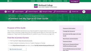 
                            9. eConnect Get My Sign-In ID User Guide : Richland College