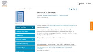 
                            4. Economic Systems - Journal - Elsevier