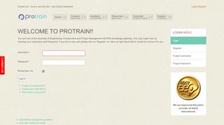 
                            4. ECPM e-Learning Portal - Login/Register - Protrain