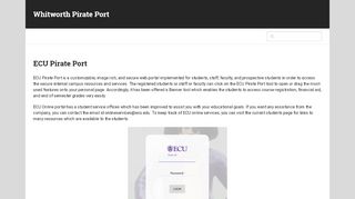 
                            9. ECU Pirate Port - Whitworth Pirate Port