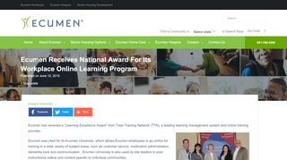 
                            2. Ecumen Receives National Award for Its Workplace Online Learning ...