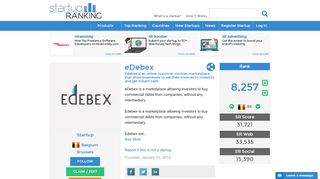 
                            7. eDebex - Edebex is an online customer invoices marketplace ...