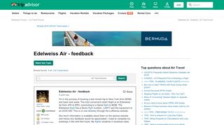 
                            4. Edelweiss Air - feedback - Air Travel Forum - TripAdvisor