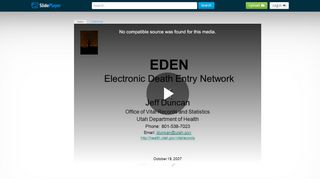 
                            6. EDEN Electronic Death Entry Network - ppt video online ...