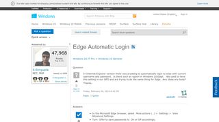 
                            5. Edge Automatic Login - social.technet.microsoft.com