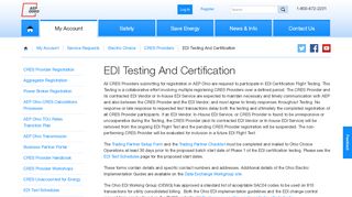 
                            6. EDI Testing And Certification - AEP Ohio