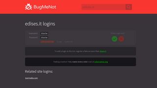 
                            9. edises.it passwords - BugMeNot