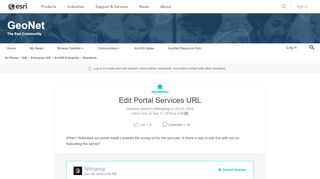 
                            3. Edit Portal Services URL | GeoNet, The Esri Community | GIS and ...