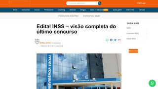 
                            7. Edital INSS - visão completa do último concurso - …