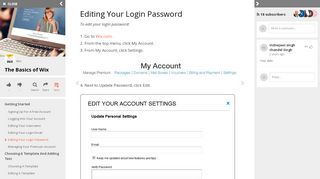 
                            7. Editing Your Login Password | The Basics of Wix on Guides