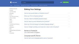 
                            6. Editing Your Settings | Facebook Help Center | Facebook