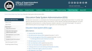 
                            2. Education Data System Administration (EDS) | OSPI