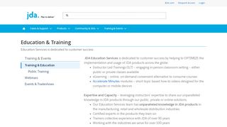 
                            3. Education & Training - JDA Support Portal - JDA Software