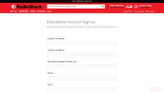 
                            2. Educational Account Sign-up | RadioShack