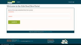 
                            5. Educator Login - Kids Read Now Portal