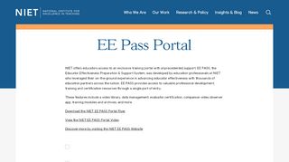 
                            1. EE PASS Portal | NIET | National Institute for Excellence in Teaching