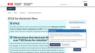 
                            9. EFILE for electronic filers - Canada.ca