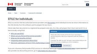 
                            1. EFILE for individuals - Canada.ca